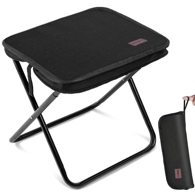 Banqueta portátil MOONCY plegable ultraligera negra 33 cm 1.5 kg