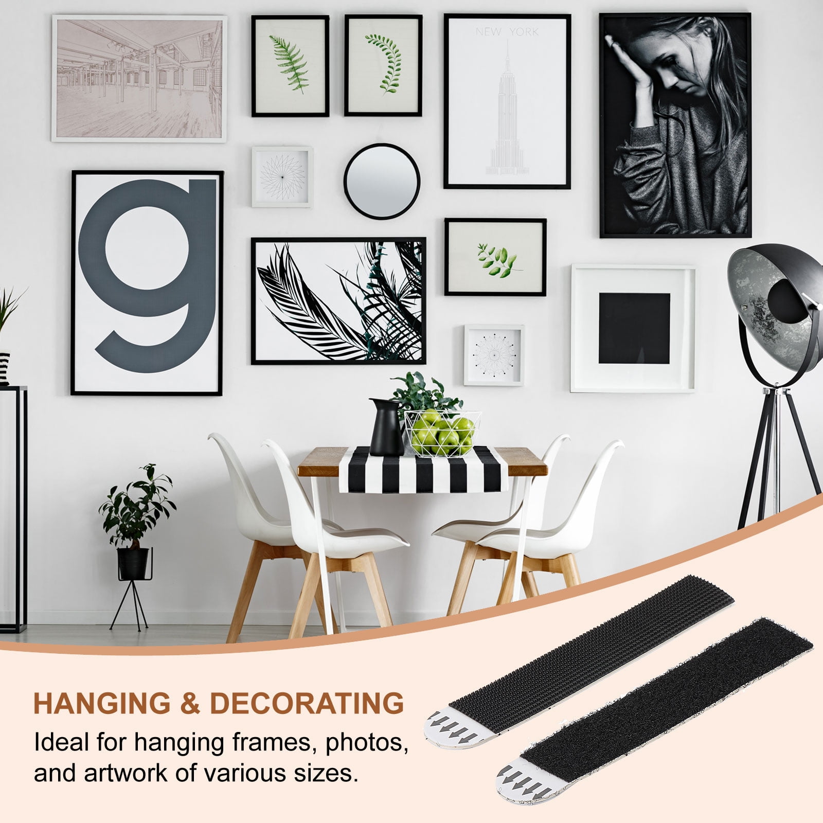 Uxcell Picture Hanging Strips 64 Pcs Picture Hanging Strips Kit  Removable Wall Hanging Strips Black