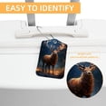 thumbnail image 3 of Christmas Elk Square PU Leather 2 Pack Travel Tag - Bag Tag - Suitcase Tag with Privacy Cover and Stainless Steel Ring - Suitable for Travel, Backpack, and Handbag, 3 of 7
