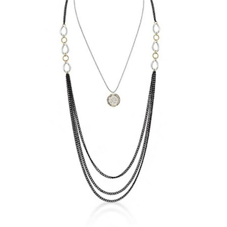 Kate Bissett N01176TW-C01 Three-Toned Layered Chain Necklace