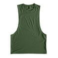 thumbnail image 3 of Mens Workout Tank Tops Cotton Cut Off Sleeveless Muscle Shirts Gym Athletic Running T Shirt Summer Clothes Army Green, Size XL, 3 of 4