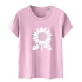 thumbnail image 5 of Xdegoge Orders Placed T Shirts for Women Short Sleeve Summer Tops Floral Graphic Tees Casual Tunic Cute T-Shirt Loose Fit Crew Neck Blouses Plus Size Basic Shirts Orders Placed Under 5.00, 5 of 5