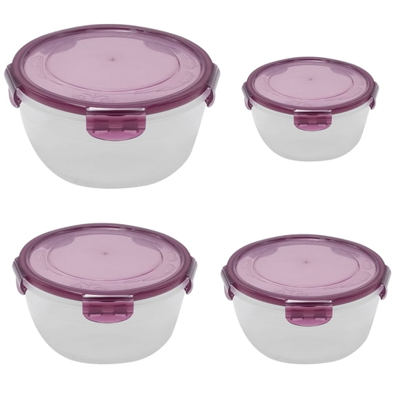 4 Pcs Nesting Mixing Bowls with Lids, Large Food Storage Containers Set, Multi‑Purpose for Salad Batter Prep, Refrigerator Safe Kitchen Organizers