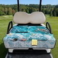 thumbnail image 2 of Yuyamidu Sea Turtle Golf Cart Seat Covers for 2 Seats, Starfish Golf Cart Seat Towel with Front Pockets for Club Car Universal Size Travel Sports Golf Cart Accessories, Blue, 2 of 8