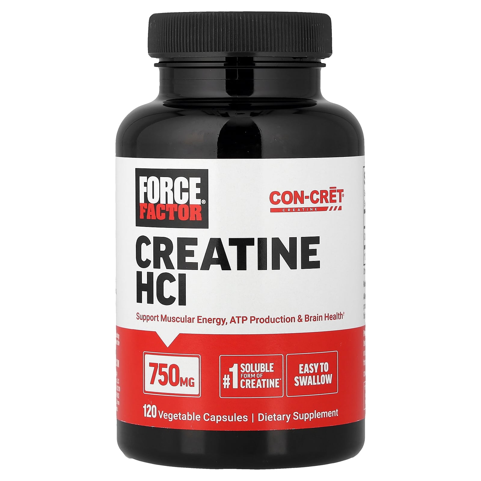 Force Factor Creatine HCl, 750 mg, 120 Vegetable Capsules
