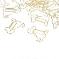 thumbnail image 1 of 100pcs Dog Shape Paper Clips Improved Slip Resistance Rust Proof Reusable Metallic Paper Clips for Office Gold, 1 of 3