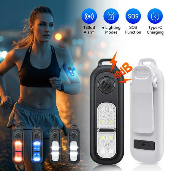 WSDCAM Personal Alarms 130db Emergency Self-Defense Security Alarm Keychain LED Flashlight for Women Girls Kids Elderly Explorer, Black