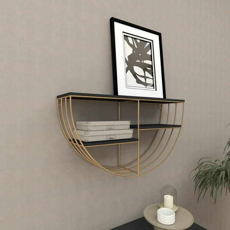 Gold Polished 3-Tier Shelf