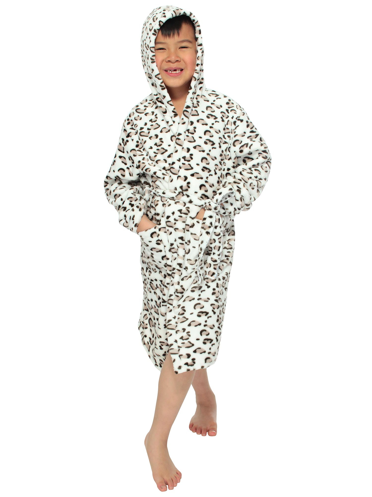 leopard print robe with hood