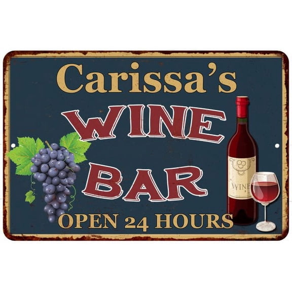 Carissa's Green Wine Bar Wall Decor Kitchen Gift 8x12 Metal 108120043857