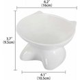 thumbnail image 2 of Cuenco de cerámica blanca para gatos con soporte elevado, para gatos y perros pequeños, 2 of 5