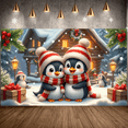 thumbnail image 4 of Decorative Design Happy Holidays Banner Penguin Festive Penguins Holiday Background for Christmas Party Indoor Outdoor Celebration, 4 of 9
