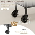 thumbnail image 4 of Rolling Storage Cart with Wheels Metal Mobile Shelving Unit Organizer Kitchen Utility Cart for Office Bathroom Kitchen Laundry Room Narrow Places (es), 4 of 9