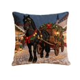 thumbnail image 2 of Funda de almohada de lino con adornos navideños, funda de almohada decorativa navideña con estampado gráfico de animales lindos, 45 x 45 cm, decoración de Halloween, decoración de otoño, decoración de, 2 of 6