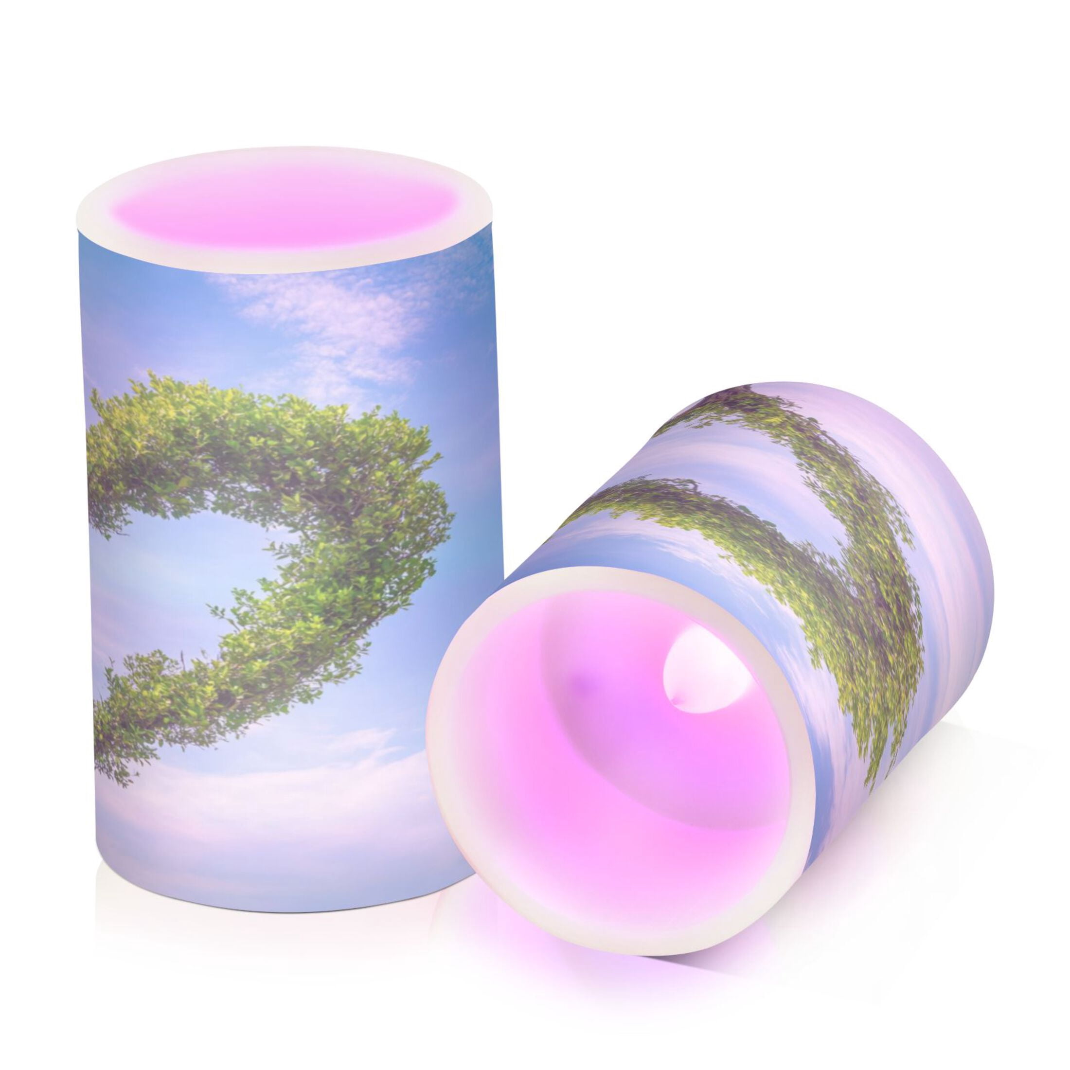 2 PCS Flameless Candles with Remote Timer LED Battery Operated Flickering Candle Light for Wedding Table Home Decoration Gifts Heart-shaped Tree
