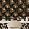 thumbnail image 2 of Ambesonne Skull Peel & Stick Wallpaper for Home, Forrest Theme Butterfly Bones, 13"x72", Caramel Reseda Green, 2 of 5