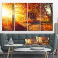 thumbnail image 1 of Autumnal Trees in Sunrays - Large Landscape Canvas Art Print, 1 of 3