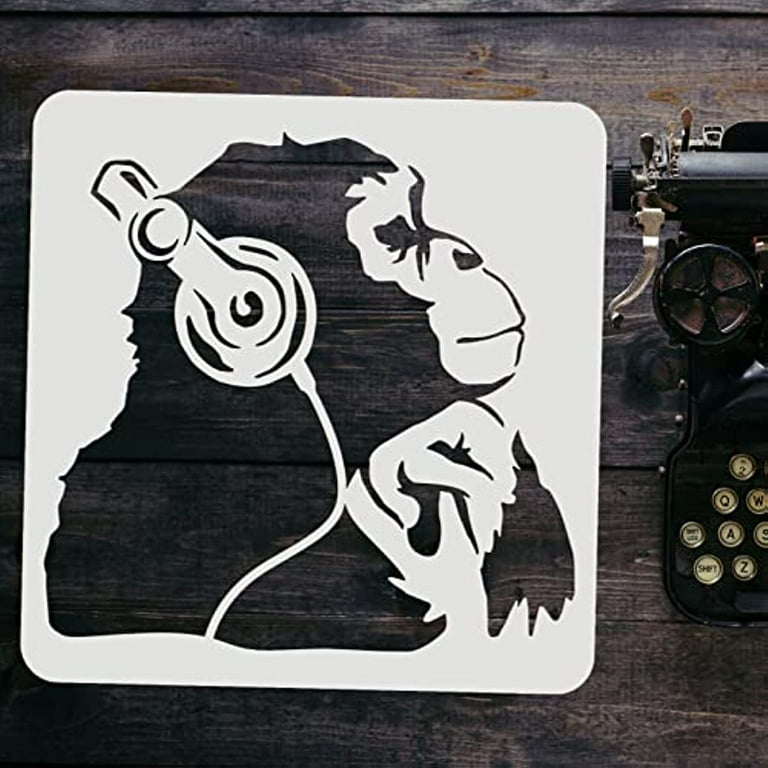 Banksy Thinking Monkey with Headphones Stencil 11.8x11.8inch Reusable  Banksy Chimpanzees Stencil DIY Banksy Decoration Stencil for Painting on  Wall Wood Furniture Fabric and Paper - Walmart.com