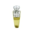 thumbnail image 4 of Stainless Steel 5.35 Ct Round Cut Cz Gold Ion Plated Engagement Ring Sizes 9, 4 of 5