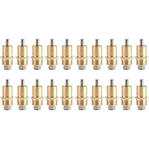 Rabbit Drinker Nipple Set, Pack of 20 Metal Rabbit Water Drinker Long Type Rabbit Drinker Nipple Waterer Drinking Water Tool Cage Accessories for Small Animals Farm Animal Supplies, Yellow