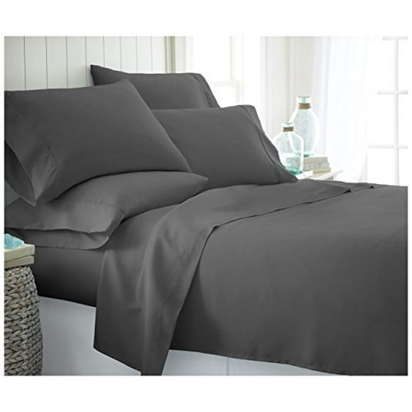 ienjoy Home 6 Piece Home Collection Premium Ultra Soft Bed Sheet Set, Queen, Gray
