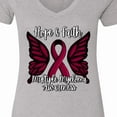 thumbnail image 4 of Inktastic Multiple Myeloma Cancer Awareness Hope & Faith with Butterfly Ribbon Women's V-Neck T-Shirt, 4 of 5