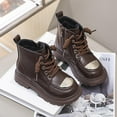 thumbnail image 6 of YUNAFFT Kids Lined Boots Solid Color Warm British Style Ankle Boots Casual Fashion, 6 of 8