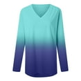 thumbnail image 5 of Kayannuo Womens Tops Long Sleeve Fall Women's V Neck T Shirts Casual Gradient Tops Blouse Tunic Long Sleeve Fit Tees, 5 of 7