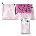 thumbnail image 1 of YFYANG Adult Microfiber Portable Travel Towel, Pink Wall Graffiti Quick Dry Towel with Hiking Buckle PVC Pouch, 16" x 31.5", 1 of 6