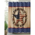 thumbnail image 2 of 4th of July Shower Curtain, Vintage American Star Bathroom Decor Curtains Set with Hooks, Navy Blue Waterproof Fabric Home Accessories， 72 X 84 Inch Extra Long, 2 of 6