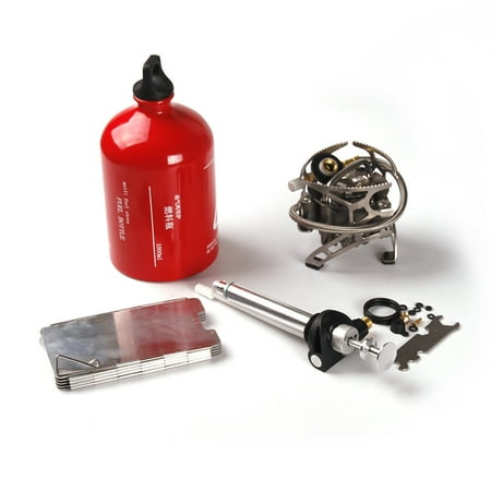 Outdoor Kitchen Kit Outdoor Camping Kit Foldable Gas Pocket Gas Cooking with Empty Gas Tank Windscreen Gas Pump ()