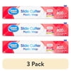 (3 pack) Great Value Slide Cutter Plastic Wrap, 400 sq ft