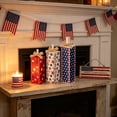 thumbnail image 6 of Nkmbld 3 Pcs Patriotic 4th of July Wooden Candle Holders Rustic Red White Blue American Flag Star Stripe Wood Centerpiece for Table Tiered Tray Decor, 6 of 8