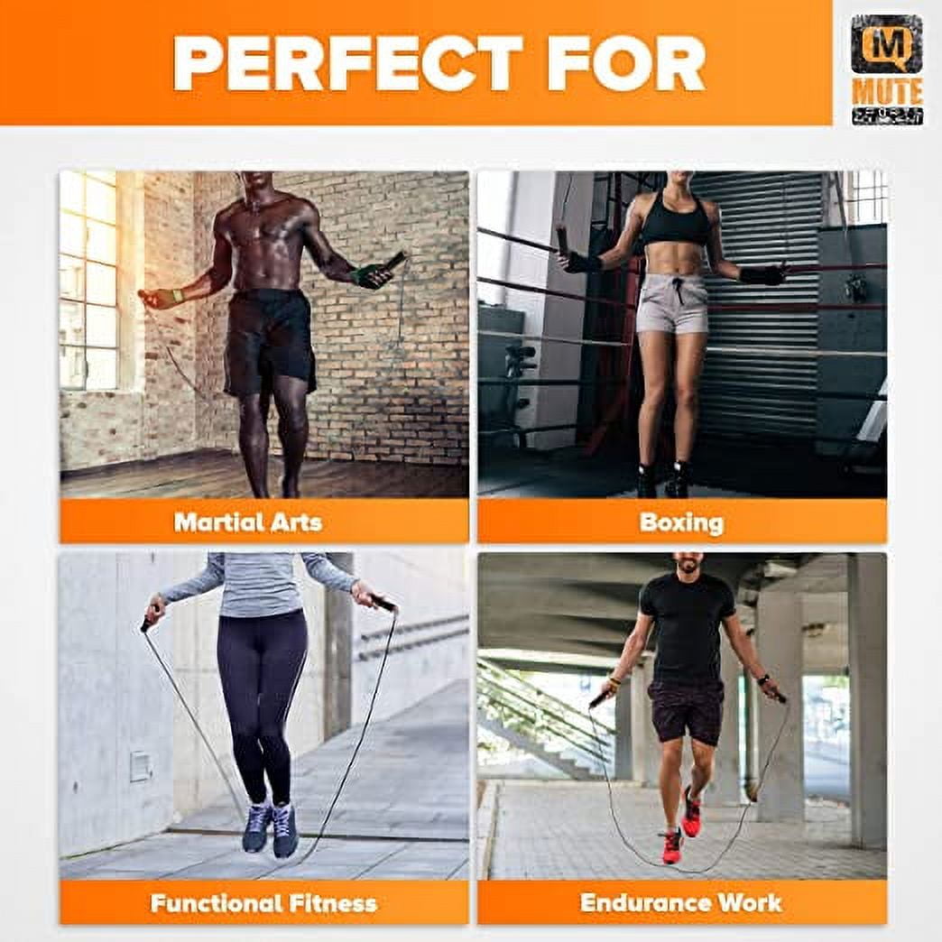 Mute Sports Equipment Speed Jump Rope for Beginners 8 ft. 8 inches long WITH Storage Bag Skipping Rope for workouts, training, exercise and weight loss.