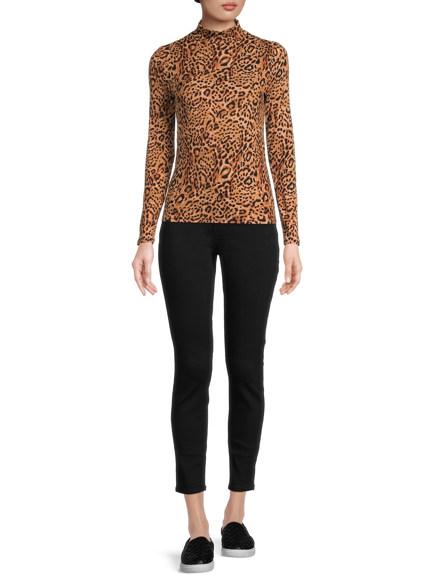 No Boundaries Women's Juniors Long Sleeve Mock Neck Top, Sizes XS-3XL