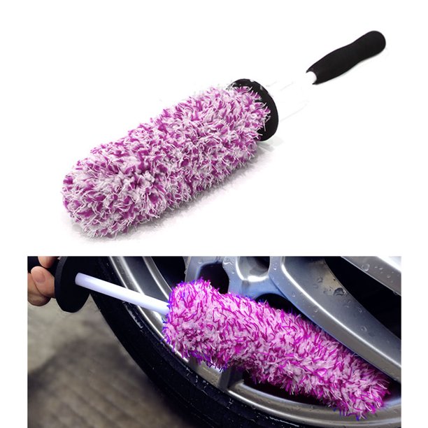 Premium Microfiber Wheel Tire Cleaning Brush Nonslip EasyClean Handle