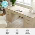 thumbnail image 4 of Martha Stewart Home Office Modular Single-Drawer Desk with Dual 3 Drawer File Cabinets in Light Natural with Brushed Gold Hardware, 4 of 10