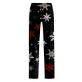 thumbnail image 4 of Adult Fashionable Loose Christmas Printed Casual Pants, Loungewear Sleep Pants with Drawstring Elastic Waist for Home and Comfortable Wear,Black,S, 4 of 5