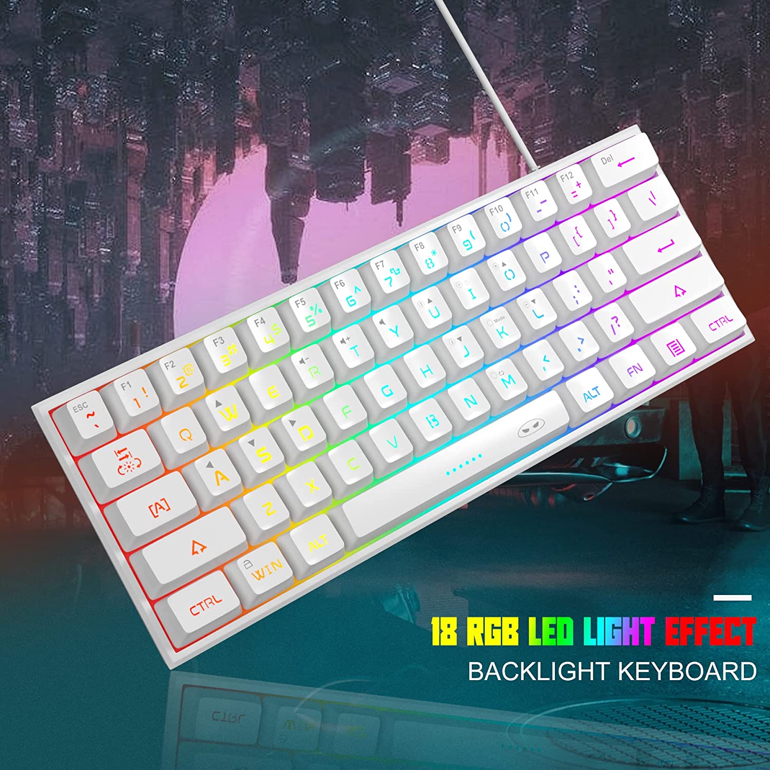 MageGee Mini 60% Gaming Keyboard with RGB photo 4