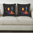 thumbnail image 3 of Set of 2 18x18in Throw Pillow Covers - Futuristic Geometric Design with Vibrant Colors for Couch Bed and Car Decor, 3 of 8