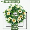 thumbnail image 4 of Seasons 20" Artificial Sunflower Wreath, Spring Wreaths for Front Door Decor White, 4 of 8