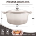 thumbnail image 3 of Coliware 6 Quart Enameled Cast Iron Dutch Oven with Lid, Round Dutch Oven Pot with Dual Handles - Khaki, 3 of 7