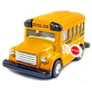 4.5 " Classic  Die Cast Metal yellow School Bus Pull back action