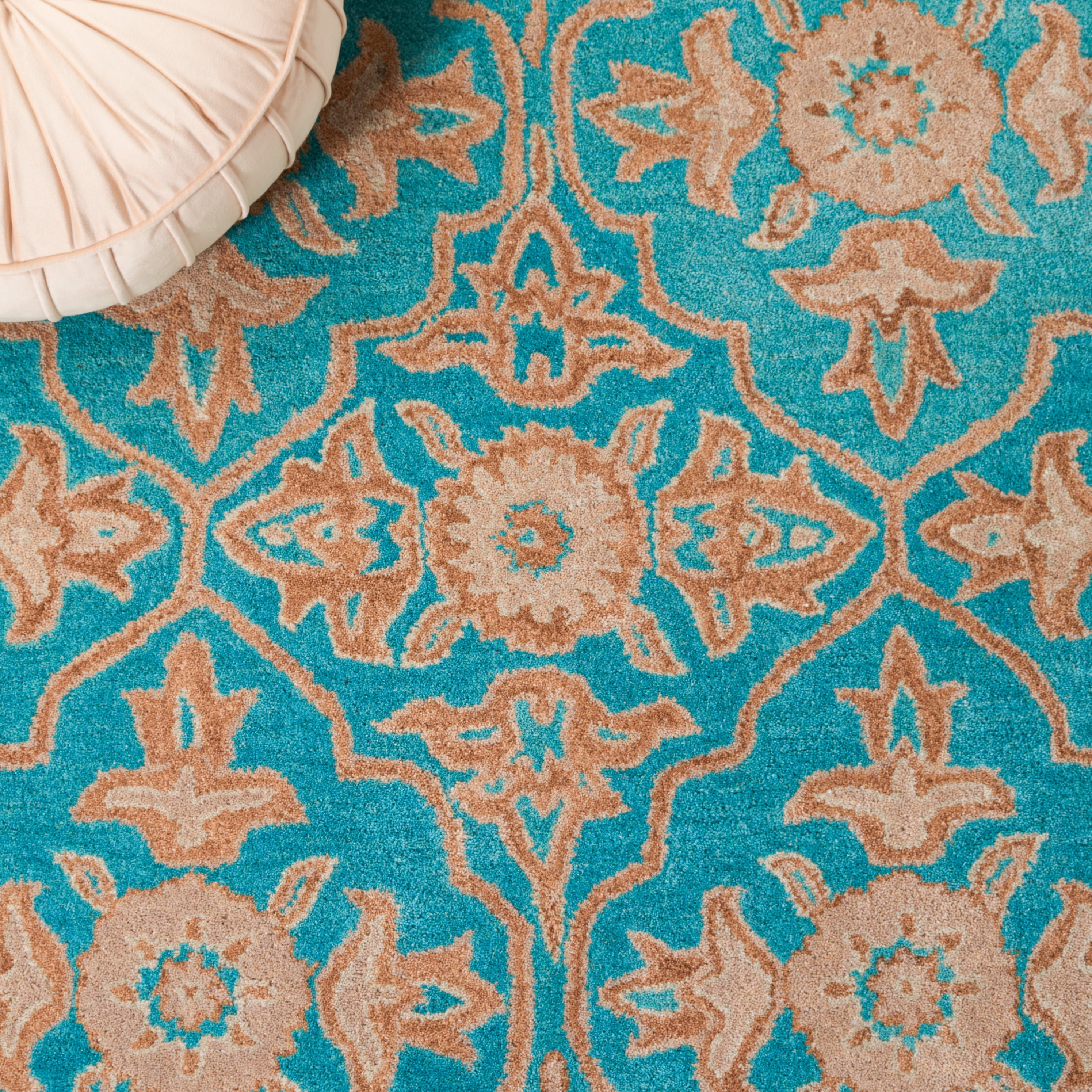 Safavieh Heritage Adams Damask Wool Area Rug, Turquoise/Multi, 3' x 5'