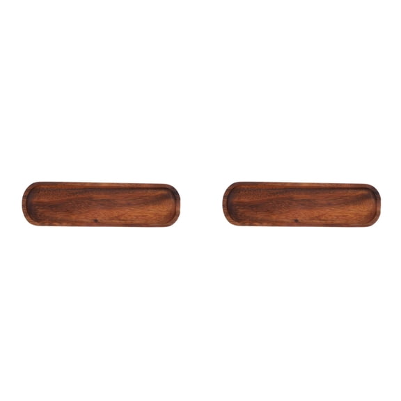 HJQEQVD 2 Pack Small Dough Bowls 12 x 3.2 Inch Wood Tray Hand Carved Narrow Decorative Bowl Canoe Style Long Tray for Candle Making Rustic Table Centerpiece Home Display Accessories