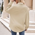 thumbnail image 5 of Camisa de mujer, blusas lisas, camisa de gofre, camisas elegantes, blusas con cuello en V, blusa túnica, blusa camisera de manga larga con botones, blusa camisera informal, festiva S-XXL, 5 of 5