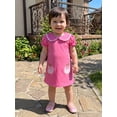 thumbnail image 3 of BemeyourBBs Toddler Baby Girls Back to School Dress Outfit Kids Kindergarten Outfits Baby Girl Summer Dress Apple Bow Embroidery Doll Collar Short Sleeve A Line Dress, 3 of 9