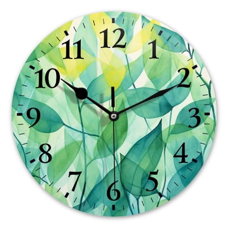 Non-Ticking Silent Wall Clocks Battery Operated Personalized Decor Clock for Bathroom,Office-Vibrant Watercolor Painting Of Pattern Composed Of Light(10inch)