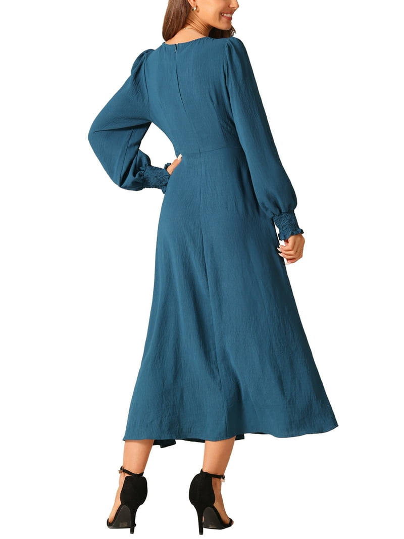 frilled dresses for women Magenta Split Neck Dress Large It works well for spring Inspire Chic Women's Dress Crewneck