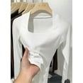 thumbnail image 4 of T Shirt Women Elasticity T-Shirt Summer Tee Woman Clothes Spring Top Sexy Slim Tshirt Female Skinny Cotton Long Sleeve Crop Tops, 4 of 5